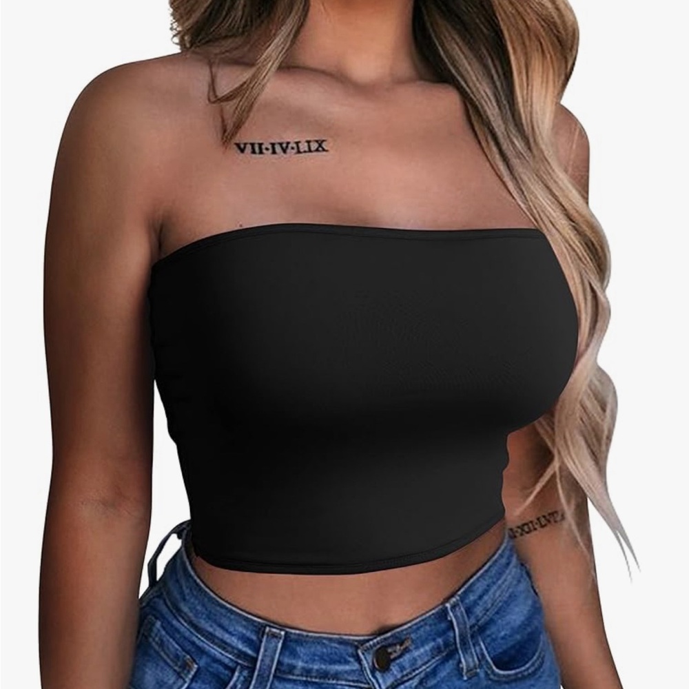 Sexy Crop top stretchy strapless tubetop
